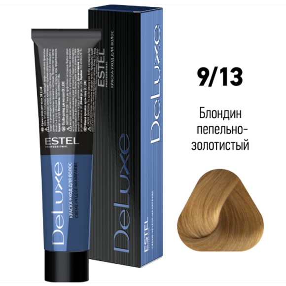 Краска для волос Estel DeLuxe 9/13 Блондин пепельно-золотистый, 60 мл Краска для волос Estel DeLuxe 9/13 Блондин пепельно-золотистый, 60 мл