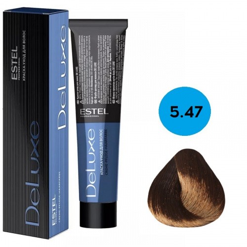 Краска для волос Estel DeLuxe 5/47 Светлый шатен медно-коричневый, 60 мл Краска для волос Estel DeLuxe 5/47 Светлый шатен медно-коричневый, 60 мл