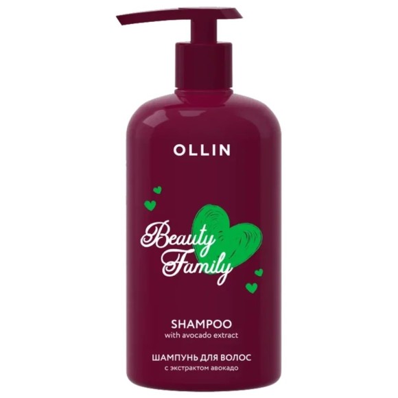 Шампунь для волос с экстрактом авокадо Beauty Family Ollin Professional, 500 мл