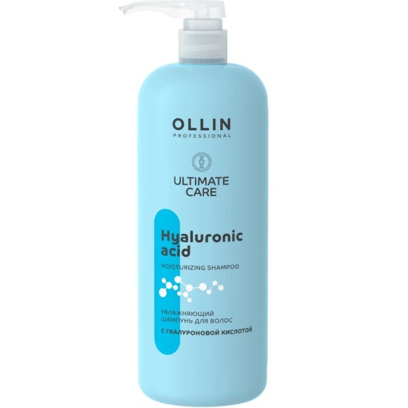 Увлажняющий шампунь для волос с гиалуроновой кислотой Ultimate Care Ollin Professional, 1000 мл