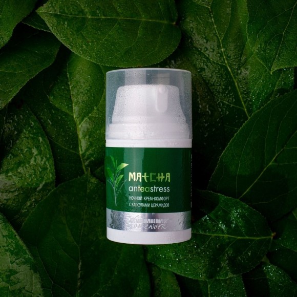 Kрем-комфорт ночной с капсулами церамидов MATCHA anTEAstress, 50мл.