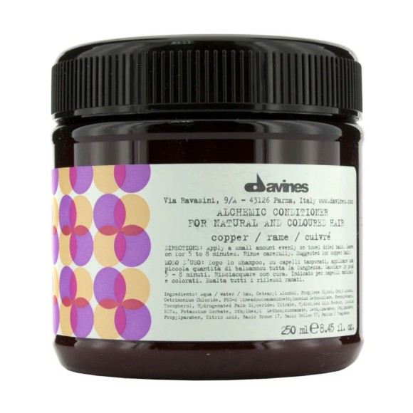 Кондиционер алхимик для натуральных и окрашенных волос Медный Alchemic Conditioner Davines, 250 мл
