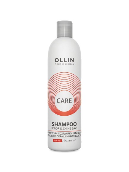 Шампунь сохраняющий цвет и блеск окрашенных волос Color & Shine Save Shampoo Care Ollin Professional, 250 мл