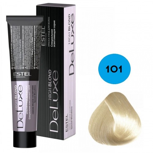 Краска для волос Estel DeLuxe High Blond 101 Пепельный блондин ультра, 60 мл Краска для волос Estel DeLuxe High Blond 101 Пепельный блондин ультра, 60 мл