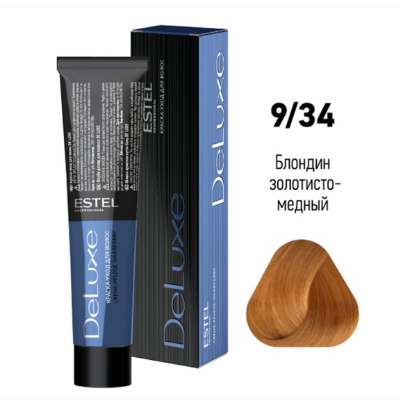 Краска для волос Estel DeLuxe 9/34 Блондин золотисто-медный, 60 мл