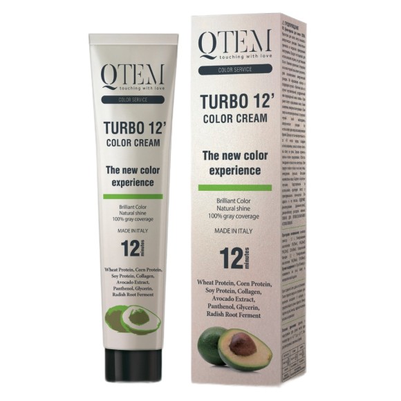 Перманентный краситель Qtem Turbo 12 Color Cream с восстанавливающими активами CLE Корректор нейтральный, 100 мл