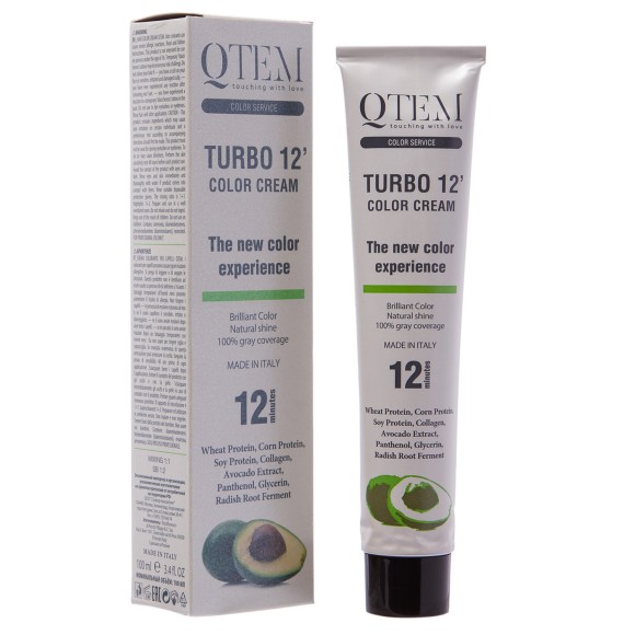 Перманентный краситель Qtem Turbo 12 Color Cream с восстанавливающими активами 10.12 Жемчужный экстра светлый блонд, 100 мл Перманентный краситель Qtem Turbo 12 Color Cream с восстанавливающими активами 10.12 Жемчужный экстра светлый блонд, 100 мл