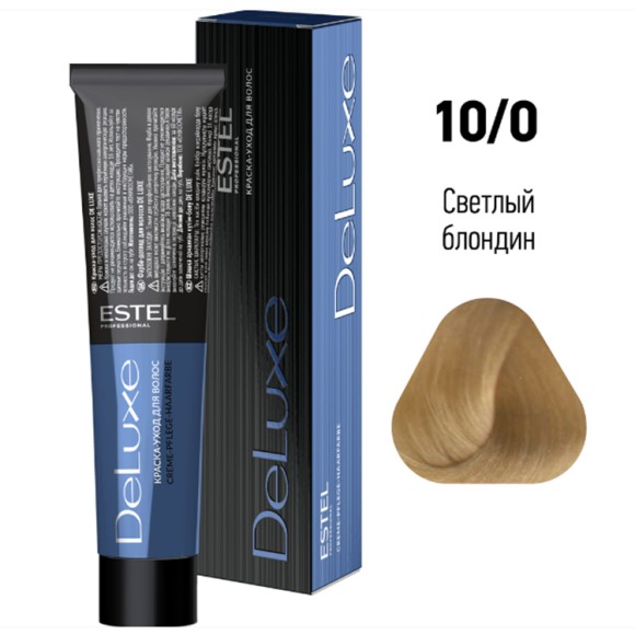 Краска для волос Estel DeLuxe 10/0 Светлый блондин, 60 мл Краска для волос Estel DeLuxe 10/0 Светлый блондин, 60 мл