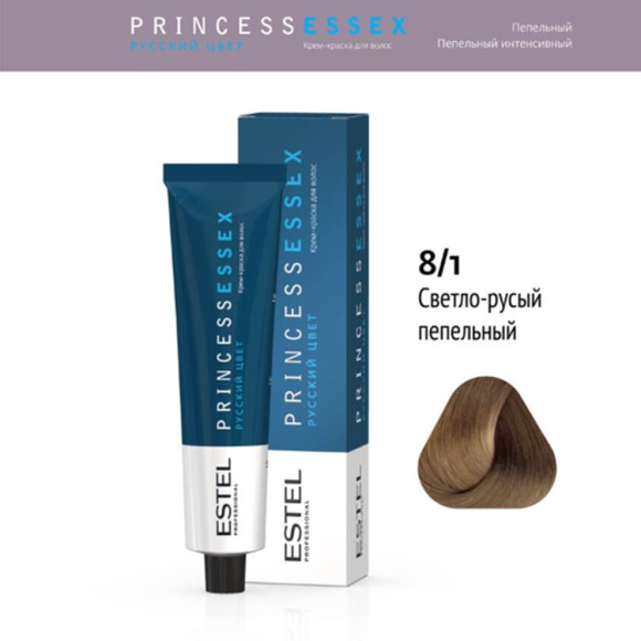 Краска для волос Estel Princess Essex 8/1 Светло-русый пепельный, 60 мл Краска для волос Estel Princess Essex 8/1 Светло-русый пепельный, 60 мл
