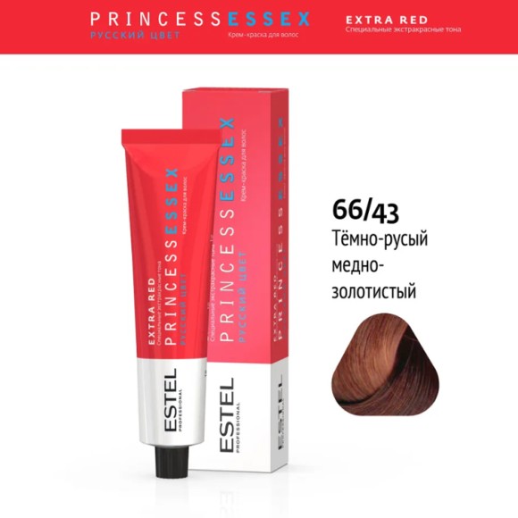 Краска для волос Estel Princess Essex Extra red 66/43 Динамичная сальса, 60 мл Краска для волос Estel Princess Essex Extra red 66/43 Динамичная сальса, 60 мл