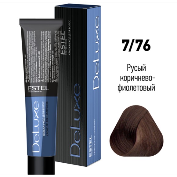 Краска для волос Estel DeLuxe 7/76 Русый коричнево-фиолетовый, 60 мл Краска для волос Estel DeLuxe 7/76 Русый коричнево-фиолетовый, 60 мл