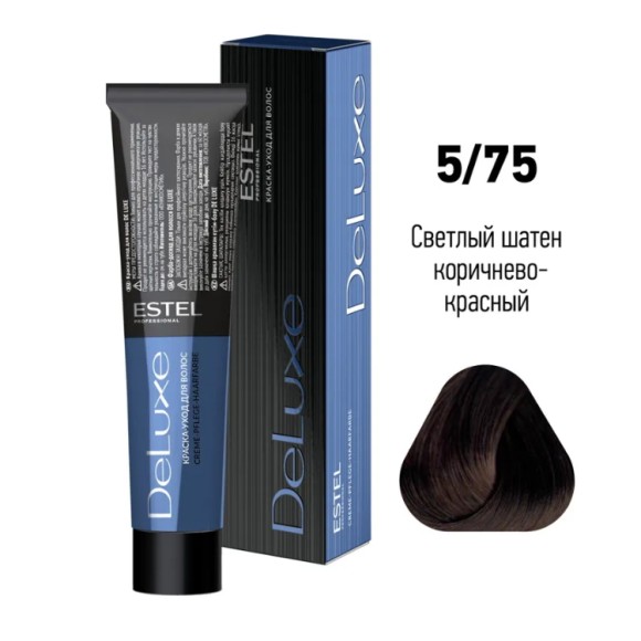 Краска для волос Estel DeLuxe 5/75 Светлый шатен коричнево-красный, 60 мл