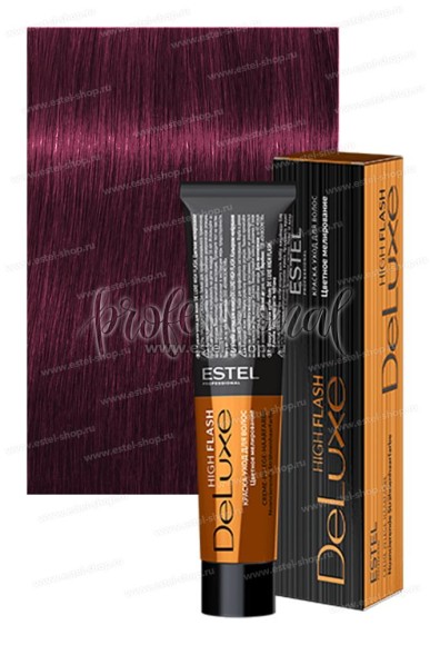 Краска для волос Estel DeLuxe High Flash 65 Фиолетово-красный, 60 мл Краска для волос Estel DeLuxe High Flash 65 Фиолетово-красный, 60 мл