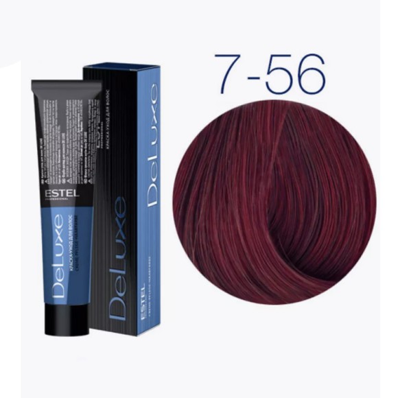Краска для волос Estel DeLuxe 7/56 Русый красно-фиолетовый, 60 мл Краска для волос Estel DeLuxe 7/56 Русый красно-фиолетовый, 60 мл